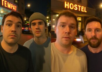 PROMPT | Selfie com Justin Bieber e Messi