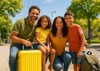 Uma família reunida feliz aproveitando o feriado dia 30 de Setembro