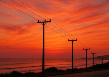 Imagem de um fim de tarde de verão no litoral norte