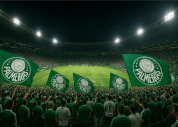 Imagem da torcida durante a partida do Palmeiras x River Plate