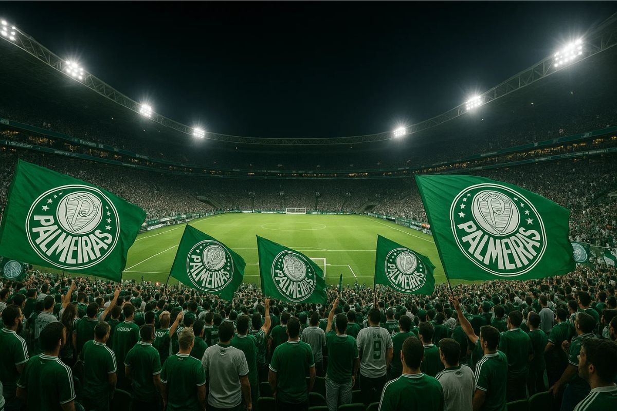 Imagem da torcida durante a partida do Palmeiras x River Plate