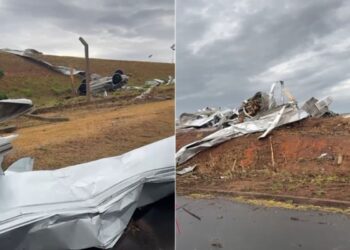 Imagem do desastre em Porto Feliz