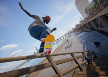 Imagem de um skatista em Skate. fazendo um grind em um corrimão de escada