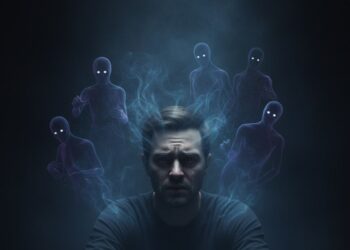 Uma pessoa pensando em seus medos que aparecem como fantasmas