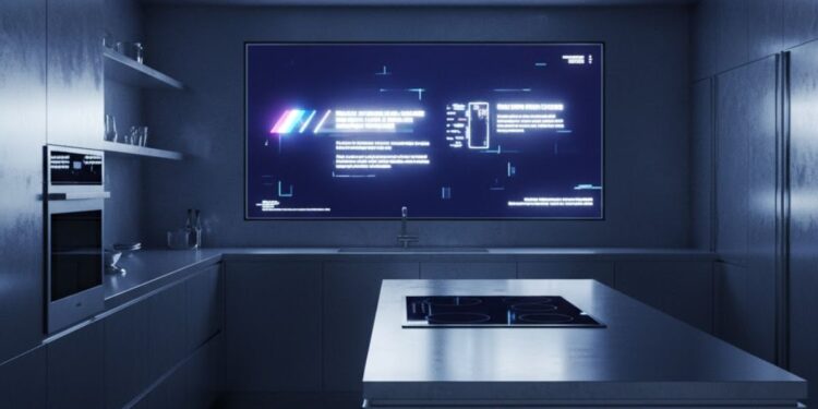 Imagem da geladeira da Samsung passando anúncio