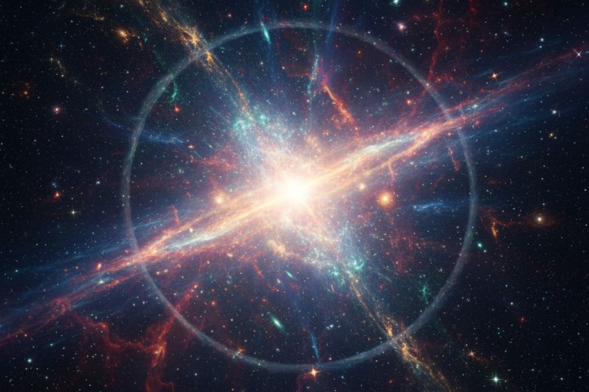 Imagem do cosmos, mostrando quem veio primeiro de acordo com uma análise de cientistas