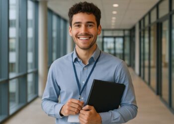 Um jovem em seu primeiro emprego