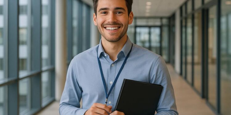 Um jovem em seu primeiro emprego