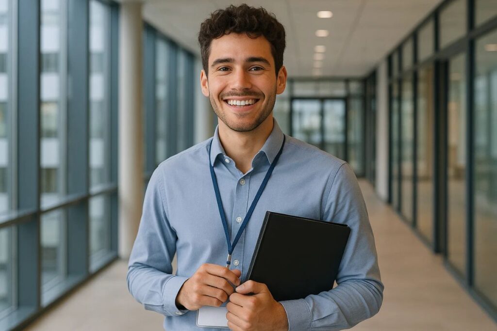 Um jovem em seu primeiro emprego