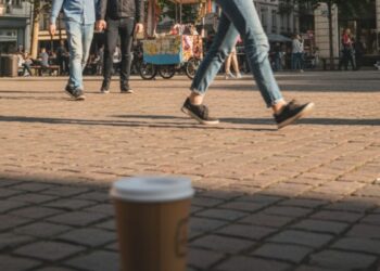 Uma pessoa caminhando fazendo o exercício