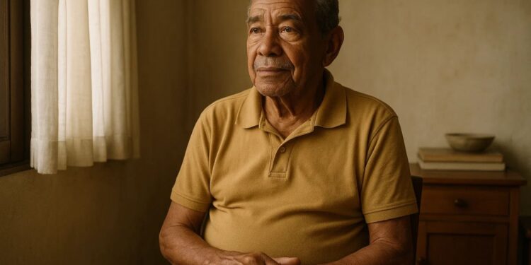 Um dos idosos 65+ que recebem auxílio do governo