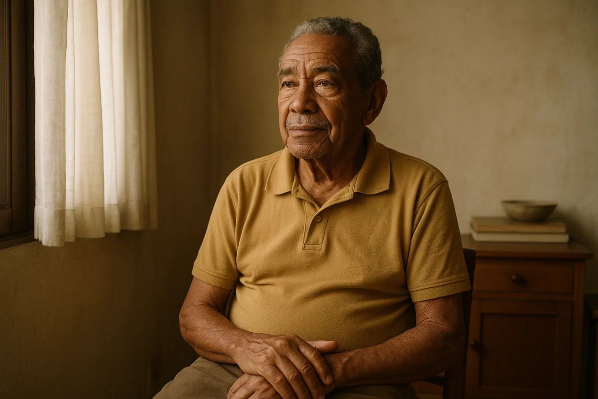 Um dos idosos 65+ que recebem auxílio do governo