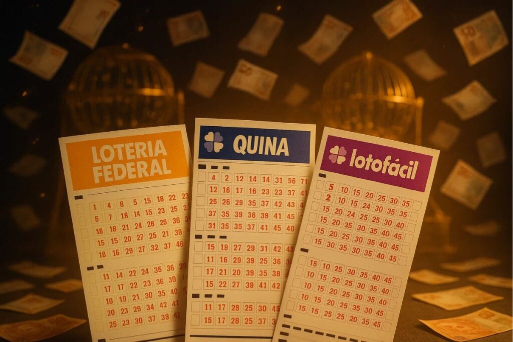Imagem de bilhetes de loteria antes do resultado