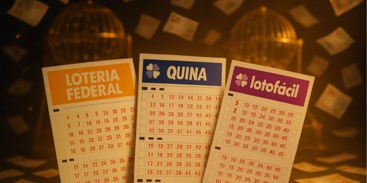 Imagem de bilhetes de loteria antes do resultado