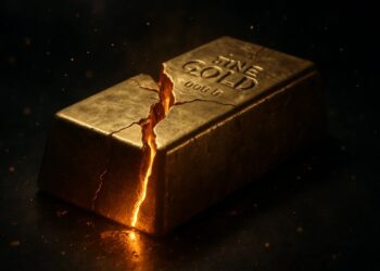 Uma barra de Ouro rachada