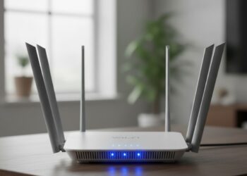 Roteador Wi-Fi em cima de uma mesa