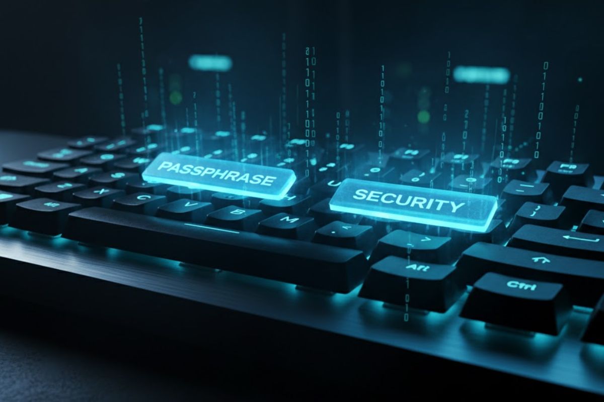 Senha de 8 caracteres em um exemplo de teclado