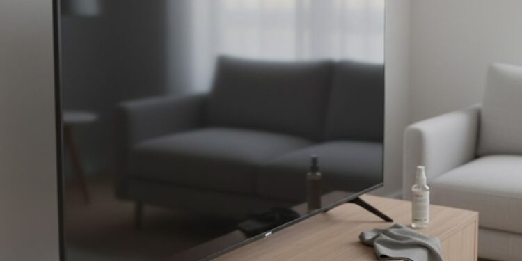 Uma TV com sua tela limpa