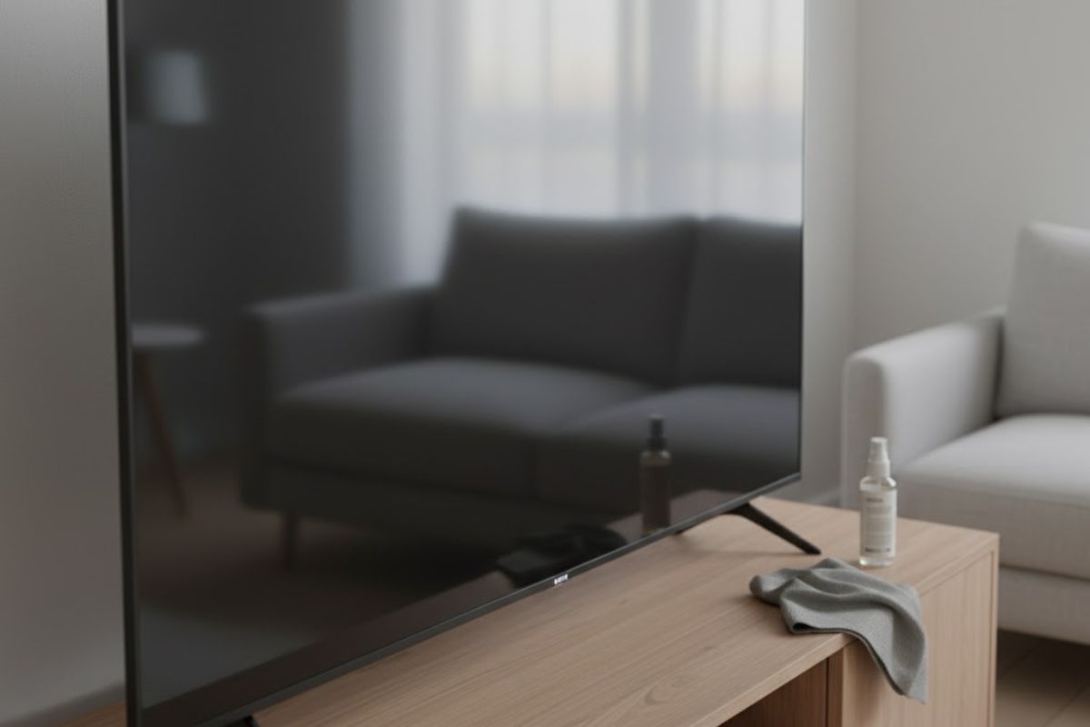 Uma TV com sua tela limpa