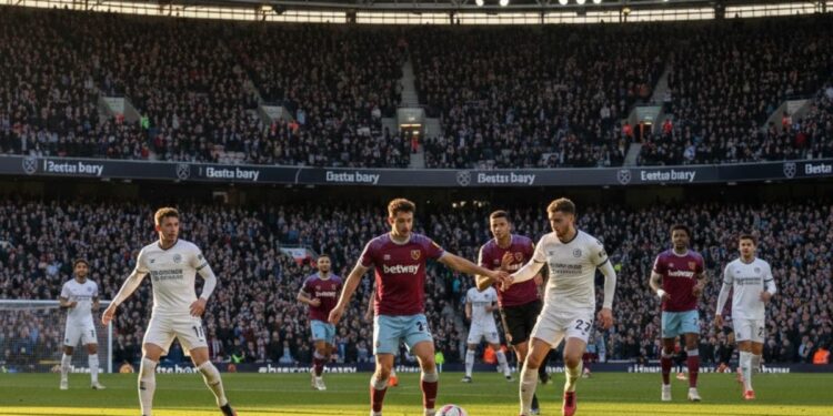 Imagem de um jogo entre West Ham x Brentford