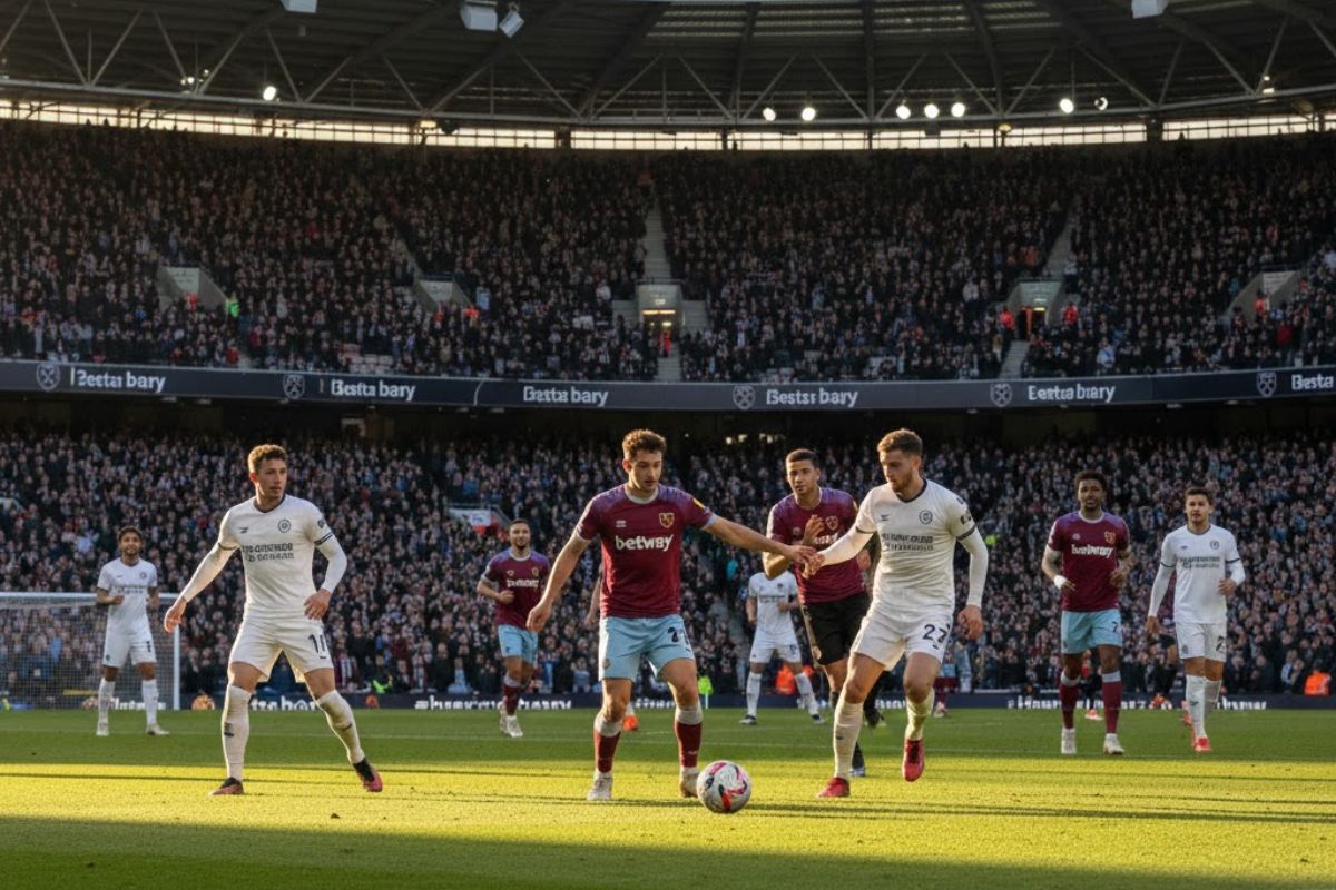 Imagem de um jogo entre West Ham x Brentford