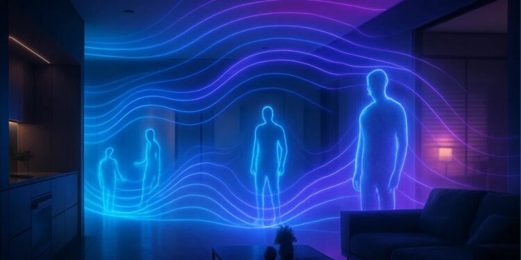 Wi-Fi sendo usado para monitorar pessoas na sala