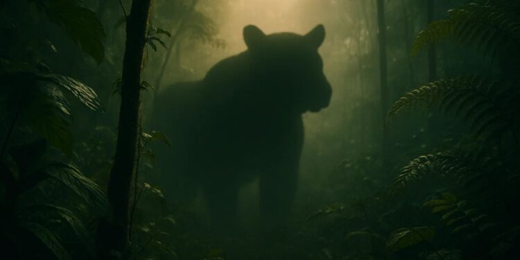 Sombra de animal gigante