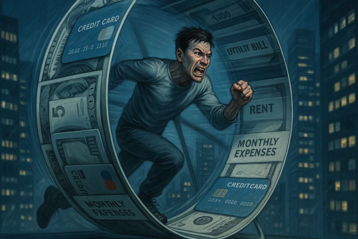 Um homem correndo na Corrida dos ratos