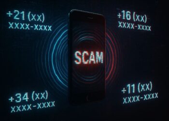 Ilustração do golpe do número falso