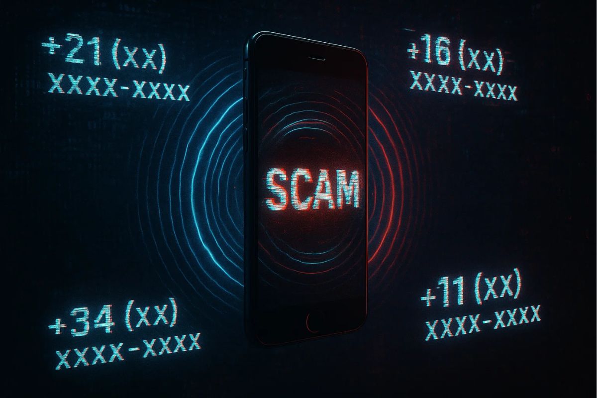 Ilustração do golpe do número falso