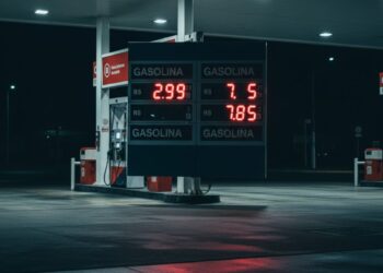 Um posto de gasolina vazio