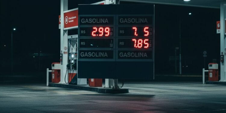 Um posto de gasolina vazio