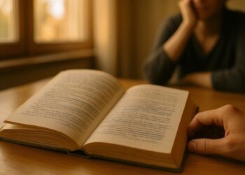 Livro riscado em cima da mesa