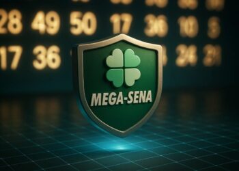 Um escudo da Mega-Sena