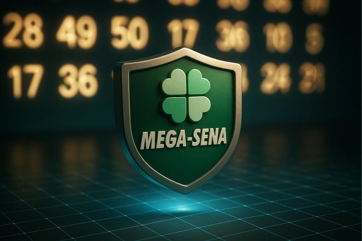 Um escudo da Mega-Sena