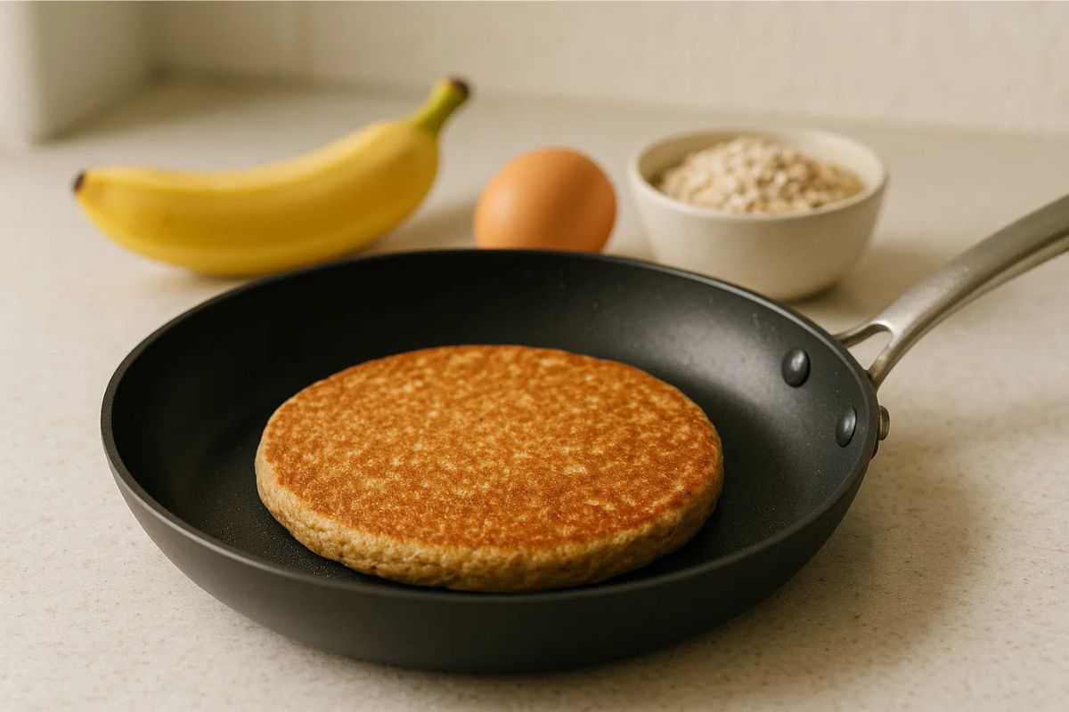 Uma frigideira com a receita de 3 ingredientes