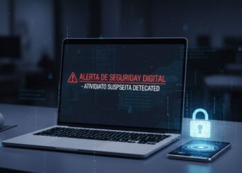 Um computador representando senha fraca