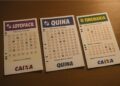 Bilhetes dos sorteios de loterias da Caixa: Lotofácil, Quina e Timemania