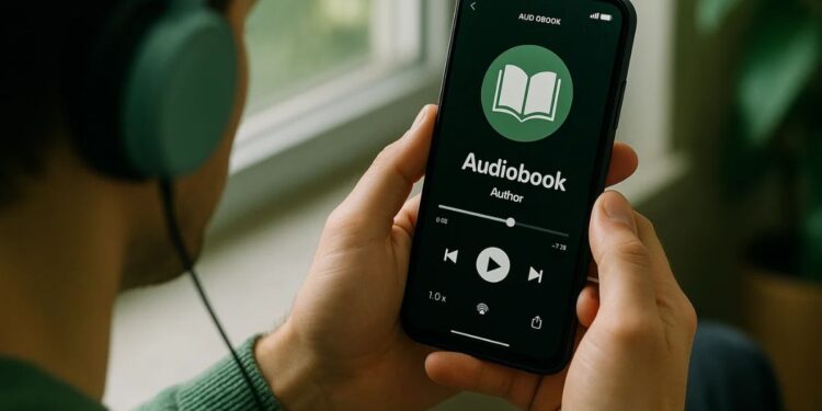 Uma pessoa ouvindo Audiobook no Spotify
