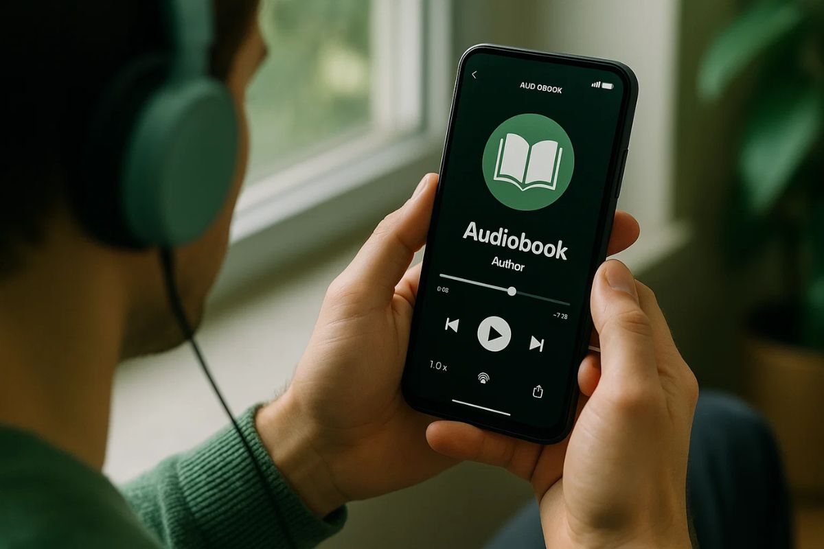 Uma pessoa ouvindo Audiobook no Spotify