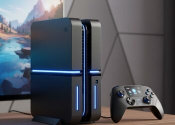 Console da steam ao lado do controle