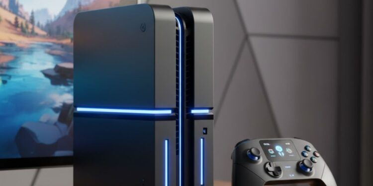 Console da steam ao lado do controle