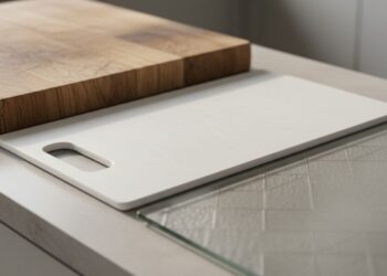 Tábua de madeira, vidro e plástico