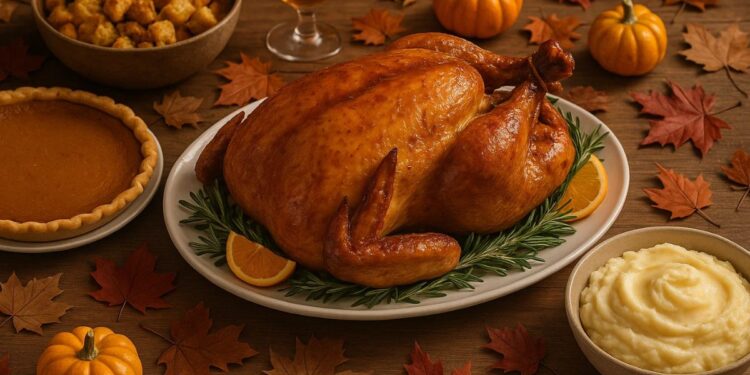 Uma mesa de Thanksgiving