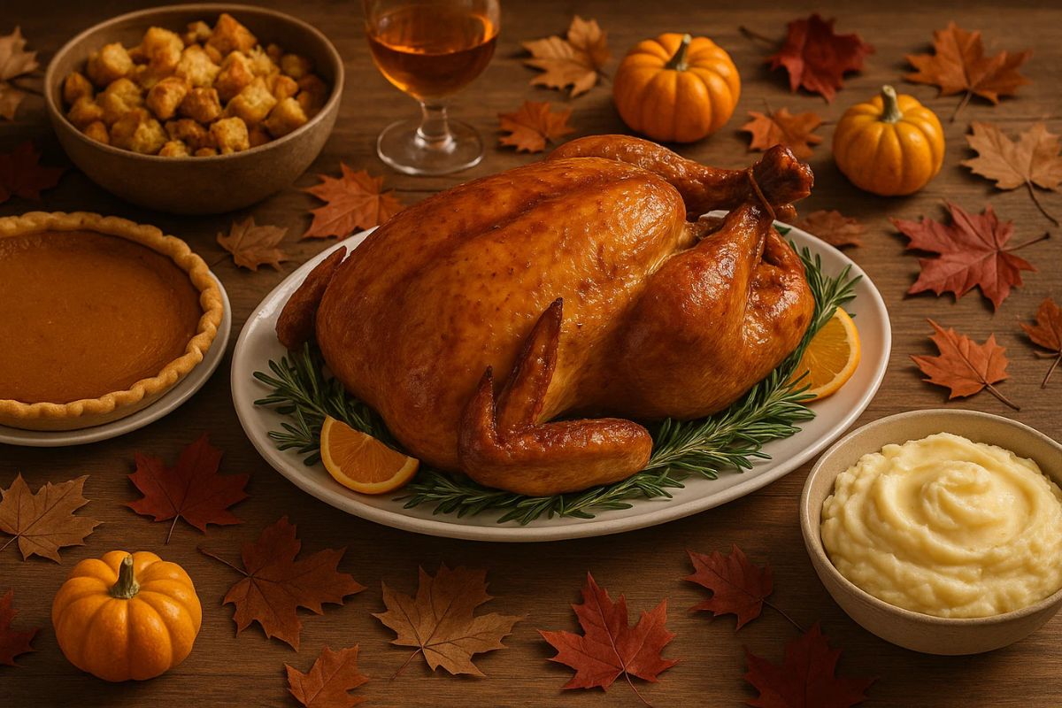 Uma mesa de Thanksgiving