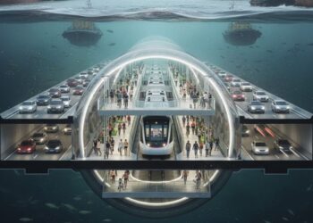 Imagem do projeto do Túnel Submerso