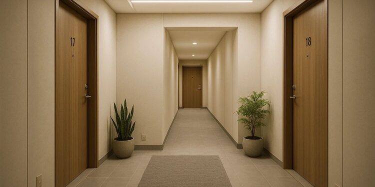 Um apartamento onde tem vizinhos morando