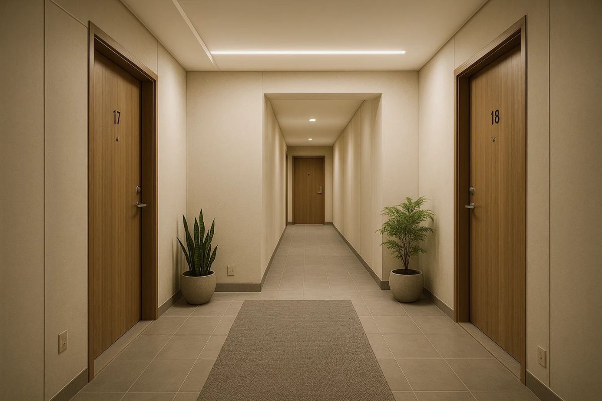 Um apartamento onde tem vizinhos morando