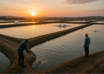 Um criadouro de camarão