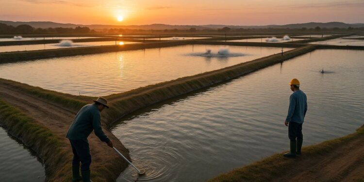 Um criadouro de camarão